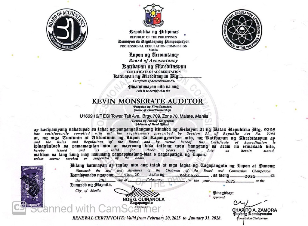 BOA Certificate